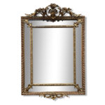 Superb French gilt cushion mirror