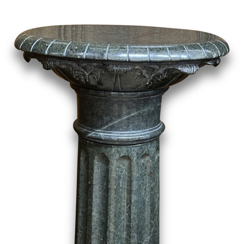 Fluted Column marble pedestal with oval top