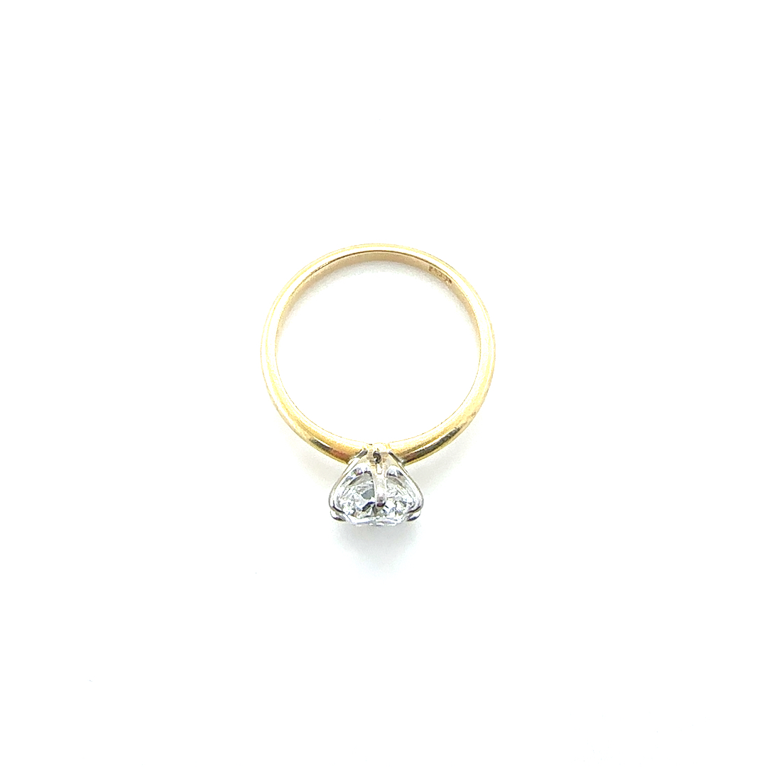 Cushion cut diamond solitaire ring