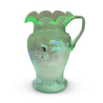 Mary Gregory style uranium glass water set