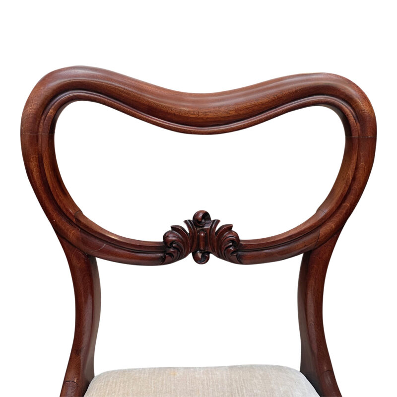 Set 8 English walnut dining chairs