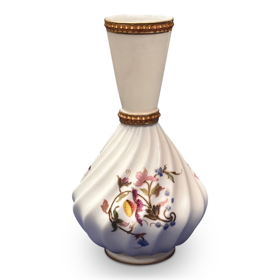 Royal Worcester blush ivory swirl vase