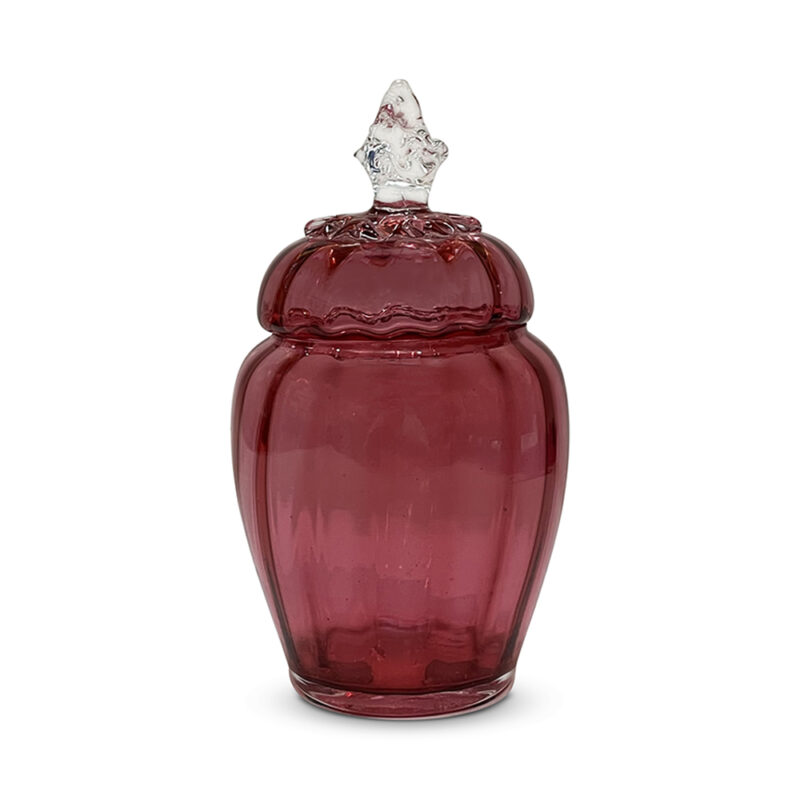 ruby glass jar