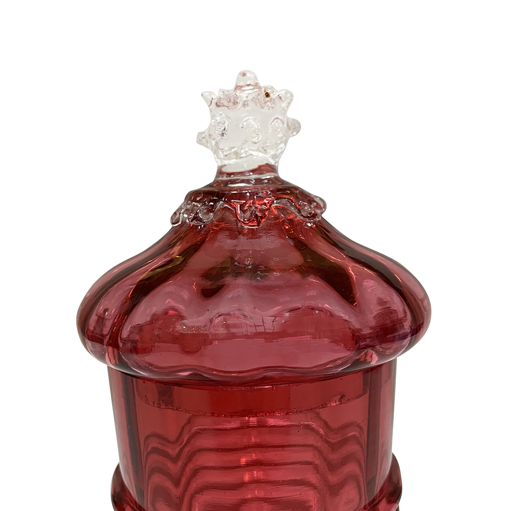 ruby glass jar