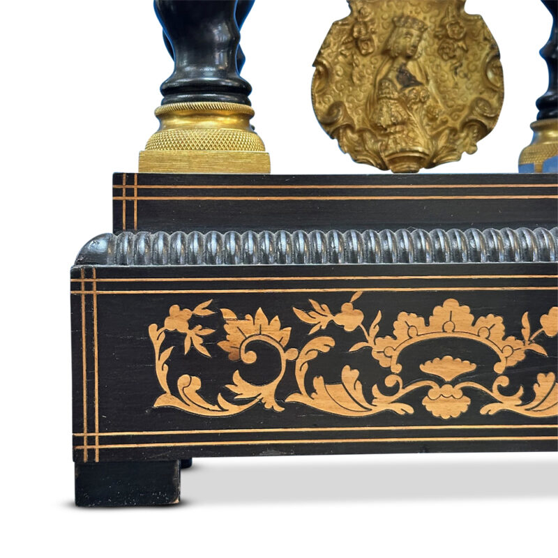 Antique Ebonised portico mantle clock