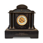 Black slate pillared clock