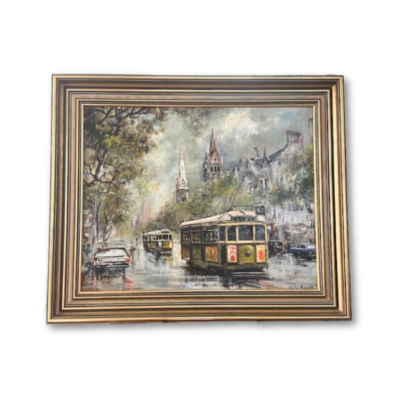 Collins St. Melbourne oil painting by John Spink