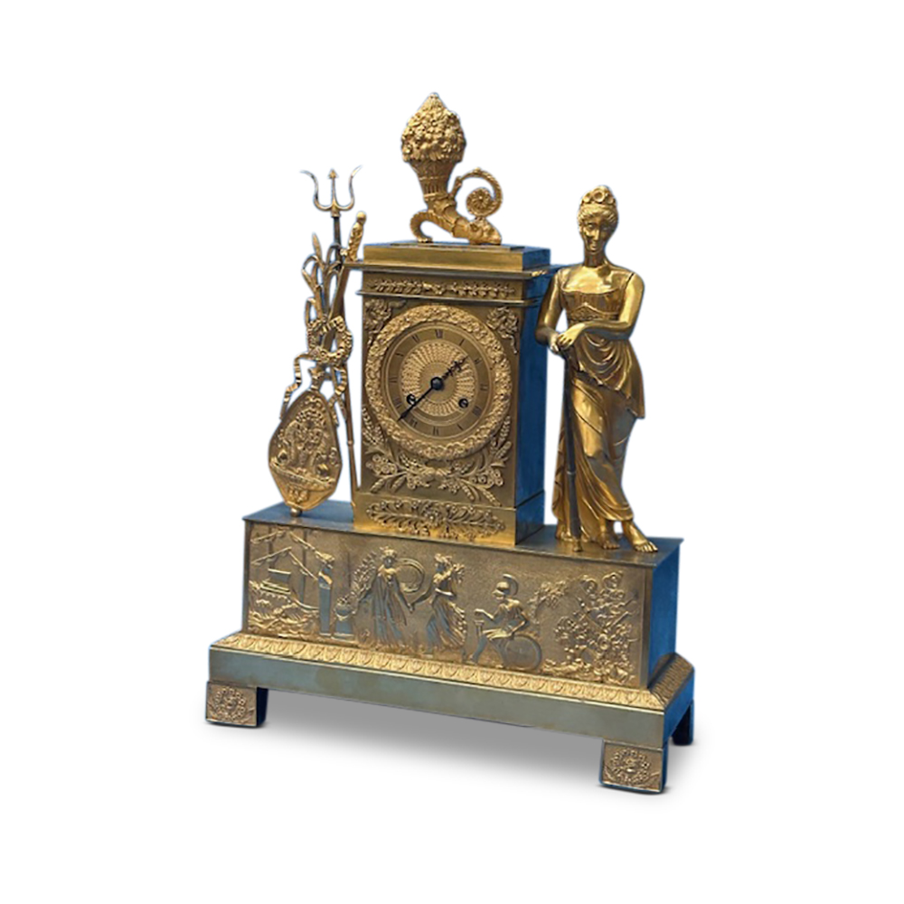 French gilt clock