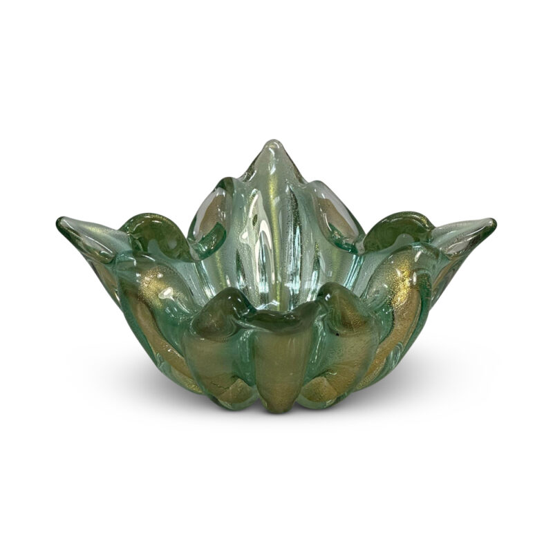 Murano glass green and gold design Italy c.1970