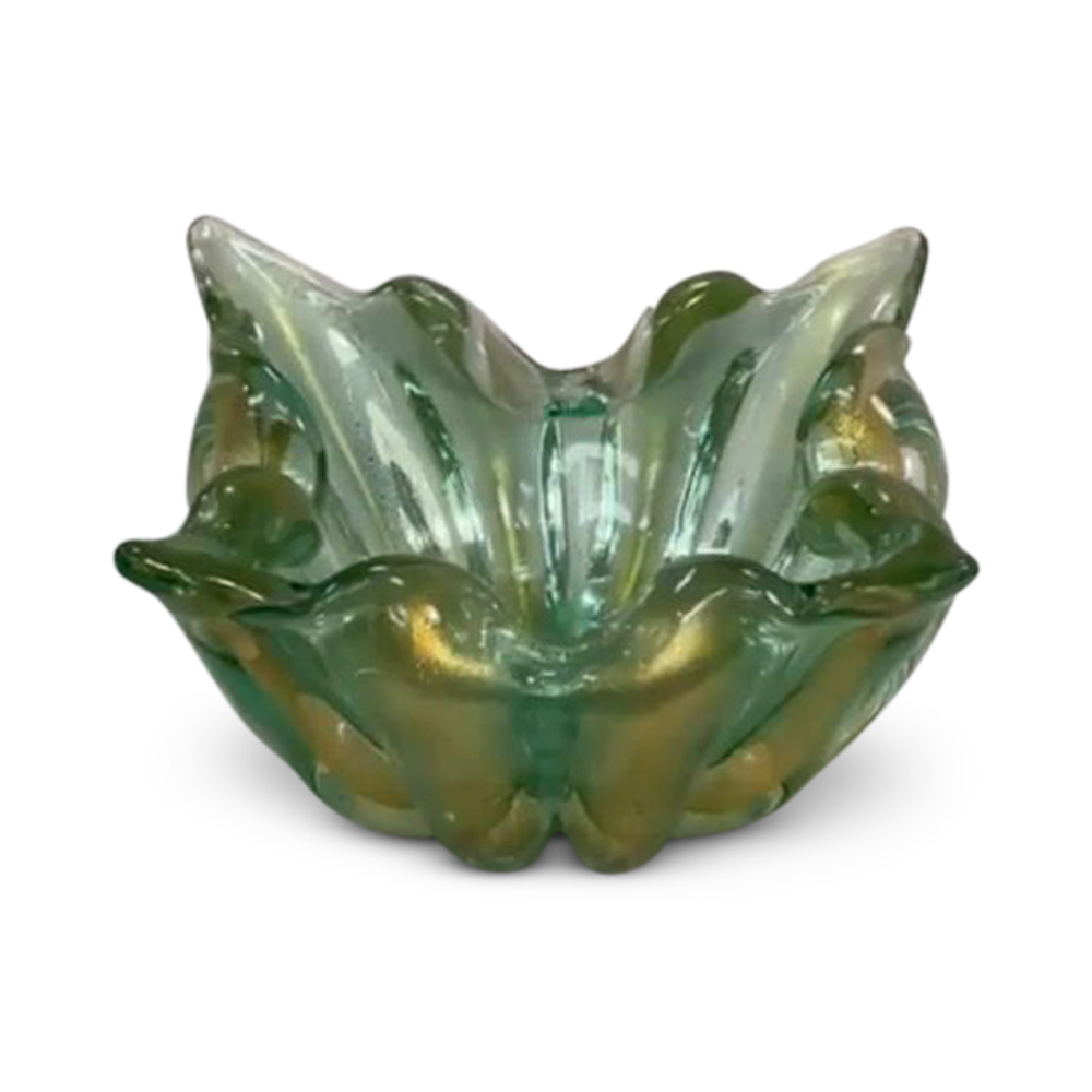 Murano glass green and gold design Italy c.1970