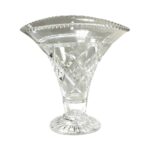 Oval cut crystal flared top vase c.1940