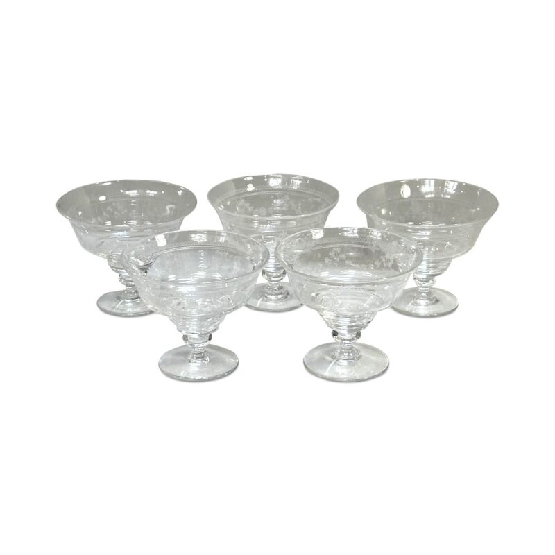 Rare stuart crystal dessert set of 5