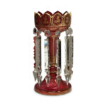 Ruby glass lustre with gilt decoration c.1870