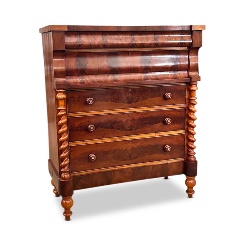 Scottish flame mahogany chest c.1870