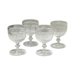 Set 4 English hand cut wine glasses c.1880