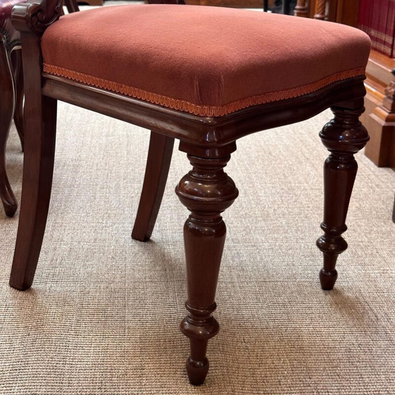 Set 6 english mahogany chairs with acorn splat detail