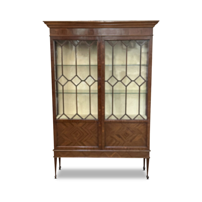 Sheraton style mahogany display cabinet