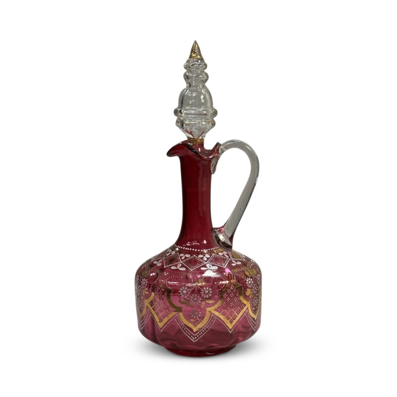 Victorian ruby enamelled decanter c.1870